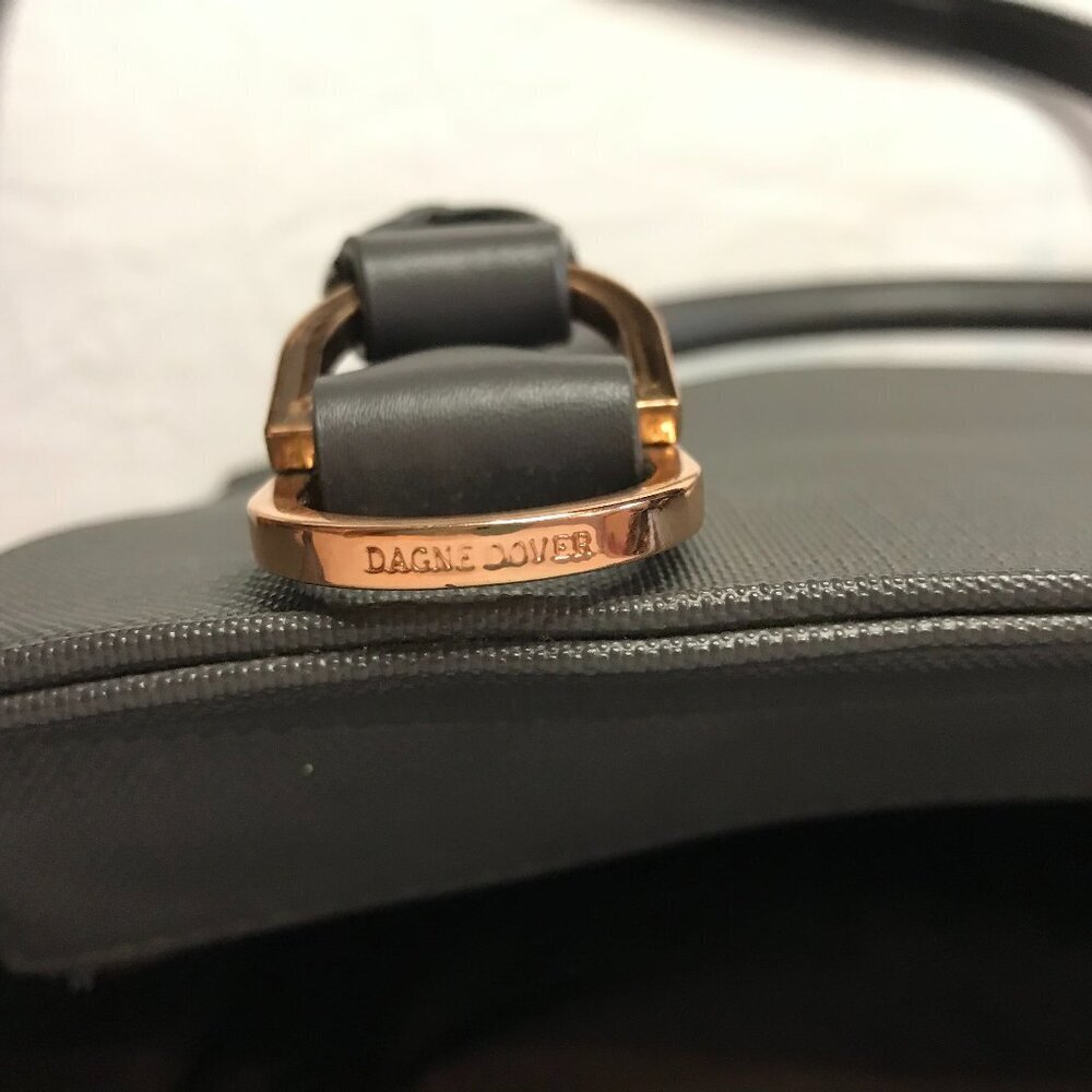Dagne Dover Classic size Signature Tote in Graphite tablet briefcase w/rose gold - Picture 6 of 12